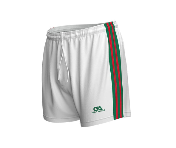 GAA OFFICIAL MATCH SHORTS WHITE GREEN RED