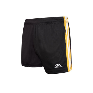 GAA Official Match Shorts Black Amber - myclubshop.ie