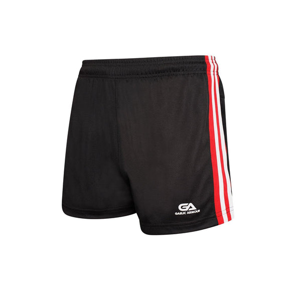 GAA Official Match Shorts Black Red - myclubshop.ie