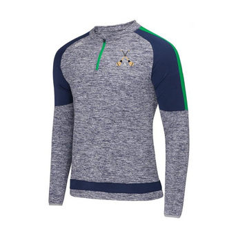 'Semple' Crossed Hurls 1/4 Zip - Green and Navy