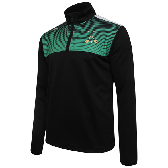 Crossed Hurls 1/4 Zip - Green and White
