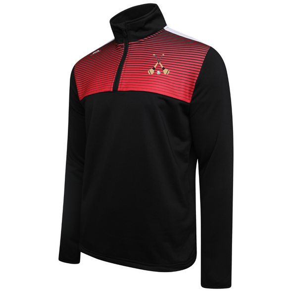 Crossed Hurls 1/4 Zip - Red and Black