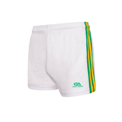 GAA Official Match Shorts White Green Amber - myclubshop.ie