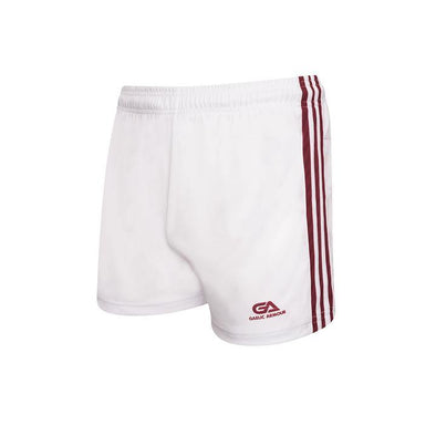 GAA Official Match Shorts White Maroon - myclubshop.ie