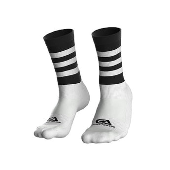 GAA Midi Socks Black White Hoops