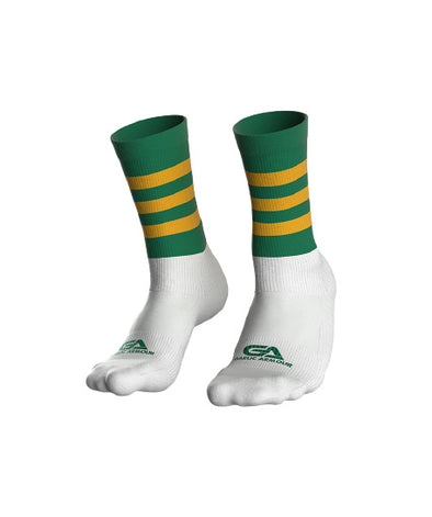 GAA Midi Socks Green Amber Hoops