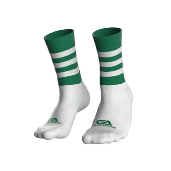 GAA Midi Socks Green White Hoops