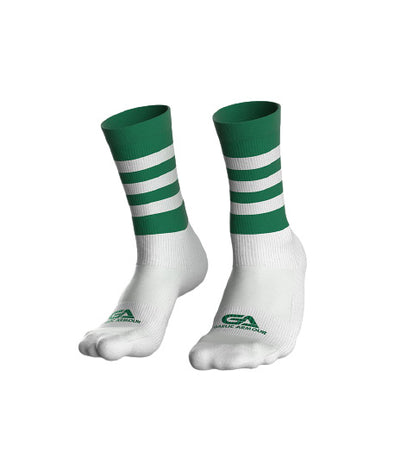 GAA Midi Socks Green White Hoops