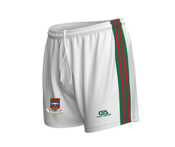 GAA OFFICIAL MATCH SHORTS WHITE GREEN RED