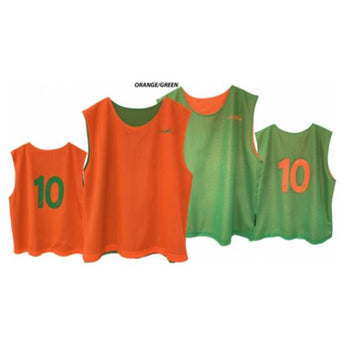 LS Sportif Numbered Reversible Bibs (Orange / Green)