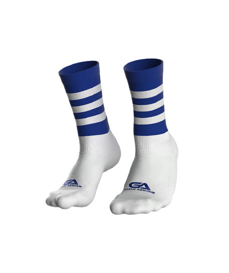 GAA Midi Socks Royal White Hoops