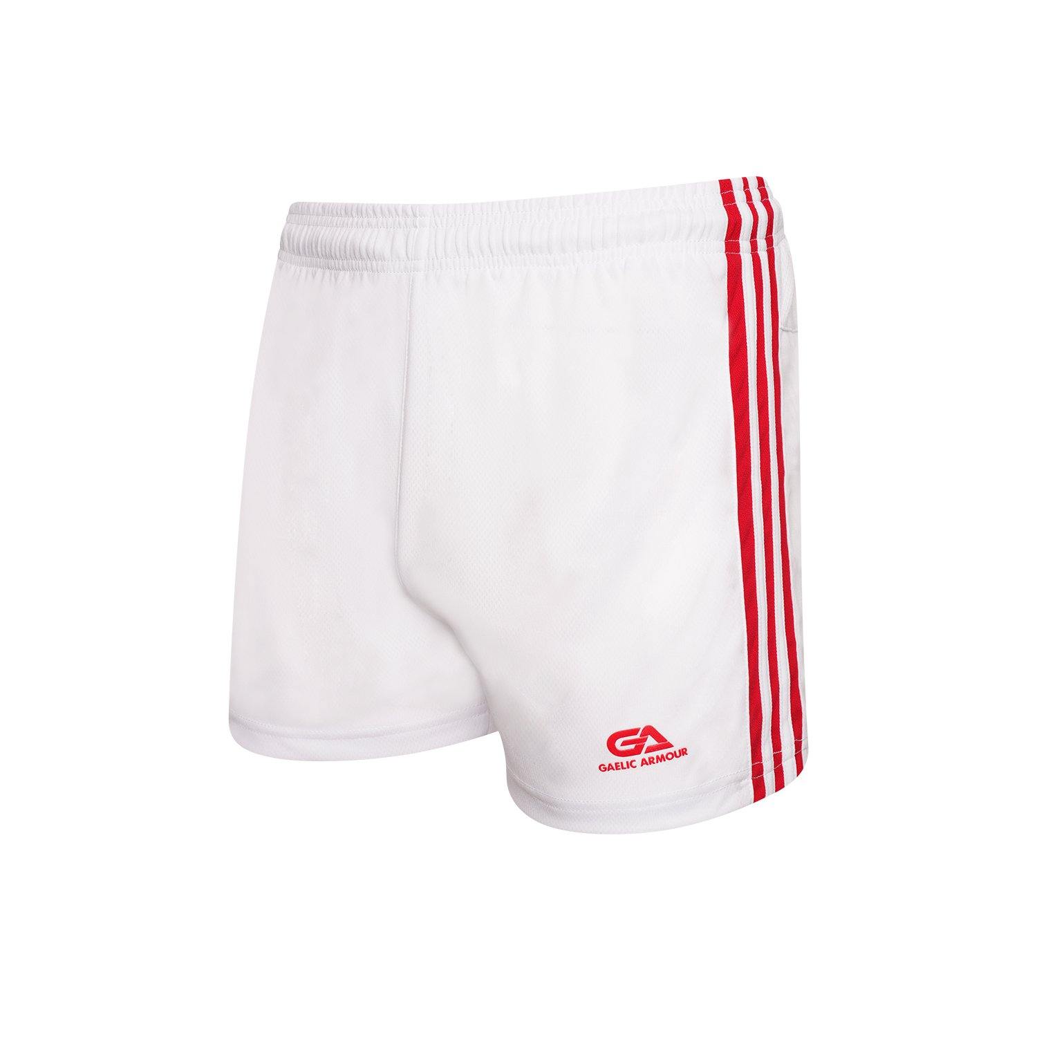 GAA Official Match Shorts White Red - myclubshop.ie